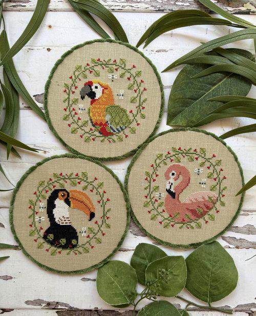 Tropical Birds Trio by Puntini Puntini - Cross Stitch Paper Pattern