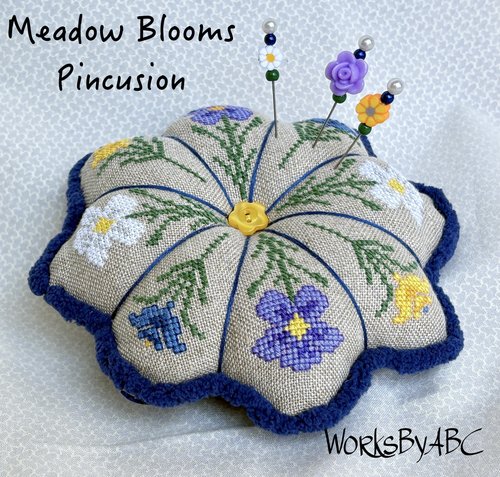 Meadow Blooms Pincushion - Cross Stitch Paper Pattern