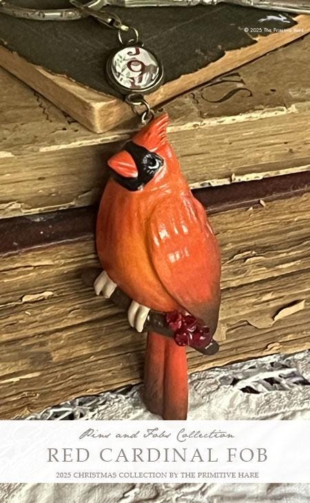 Red Cardinal Scissor Fob by The Primitive Hare