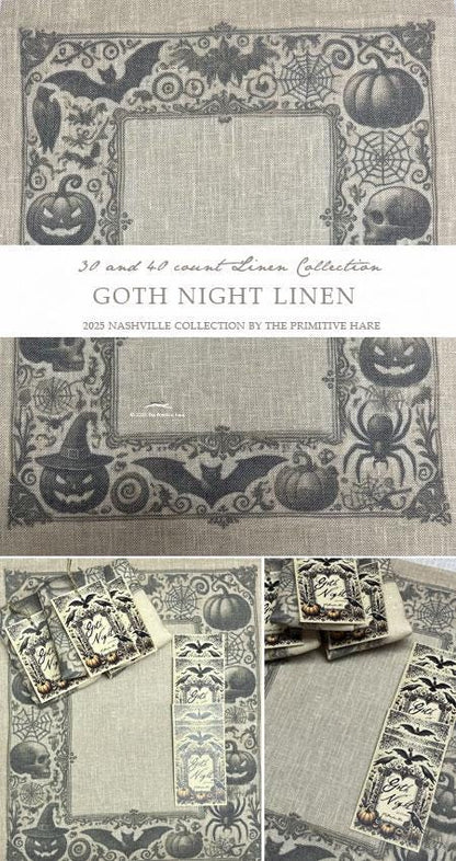 30 count Goth Night Linen by The Primitive Hare