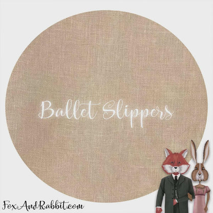 32 count BALLET SLIPPERS Linen Fabric  - Hand Dyed by Fox and Rabbit - approximately 18" x 26"