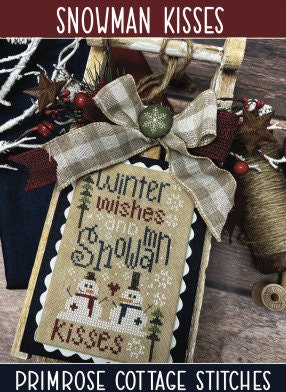 Snowman Kisses by Primrose Cottage Stitches - Cross Stitch Paper Pattern