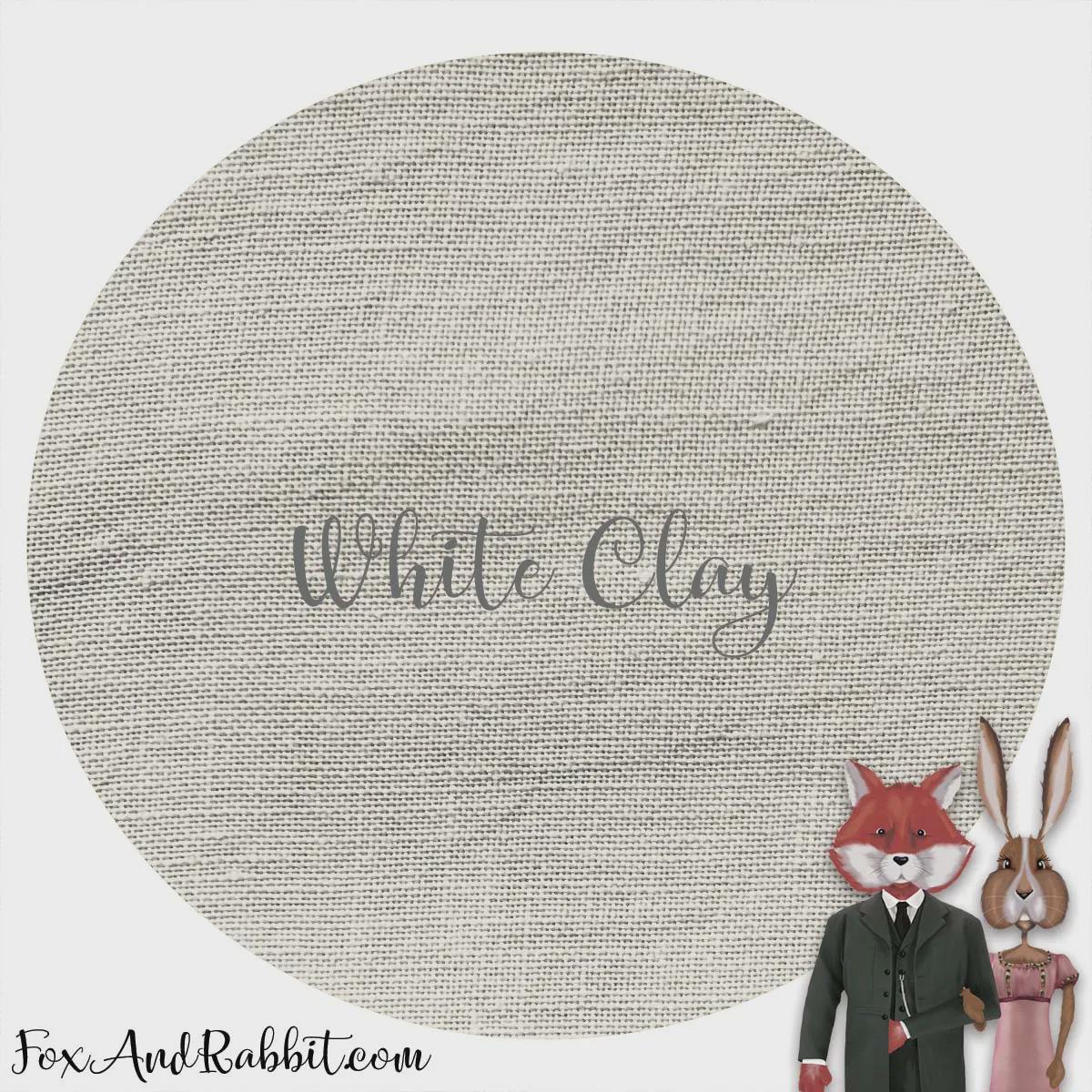 40 count WHITE CLAY Linen Fabric  - Hand Dyed by Fox and Rabbit - approximately 18" x 25.5"