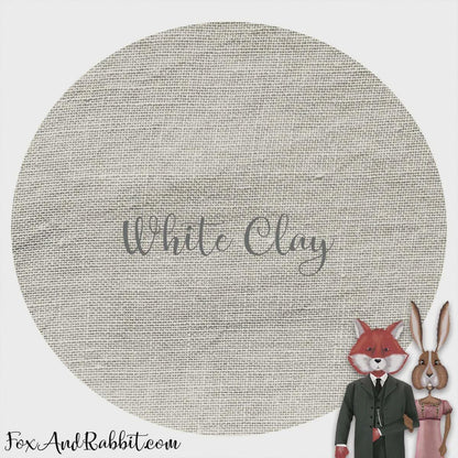 40 count WHITE CLAY Linen Fabric  - Hand Dyed by Fox and Rabbit - approximately 18" x 25.5"
