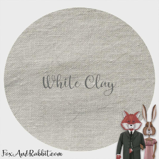 40 count WHITE CLAY Linen Fabric  - Hand Dyed by Fox and Rabbit - approximately 18" x 25.5"