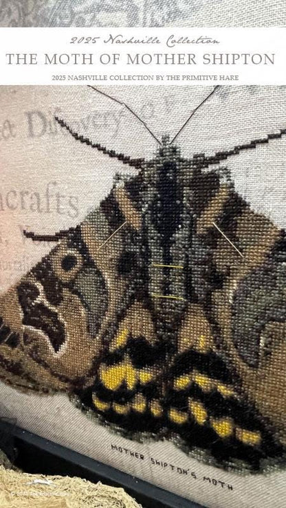 The Moth of Mother Shipton by The Primitive Hare - Cross Stitch Paper Pattern