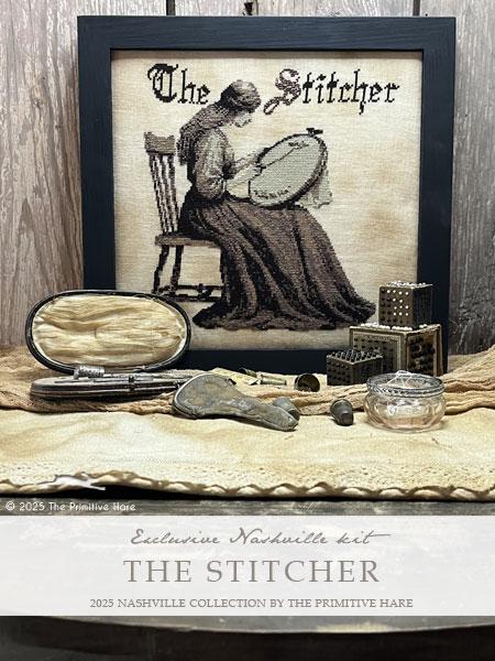 The Stitcher Kit (includes fabric) by The Primitive Hare - Cross Stitch Paper Pattern