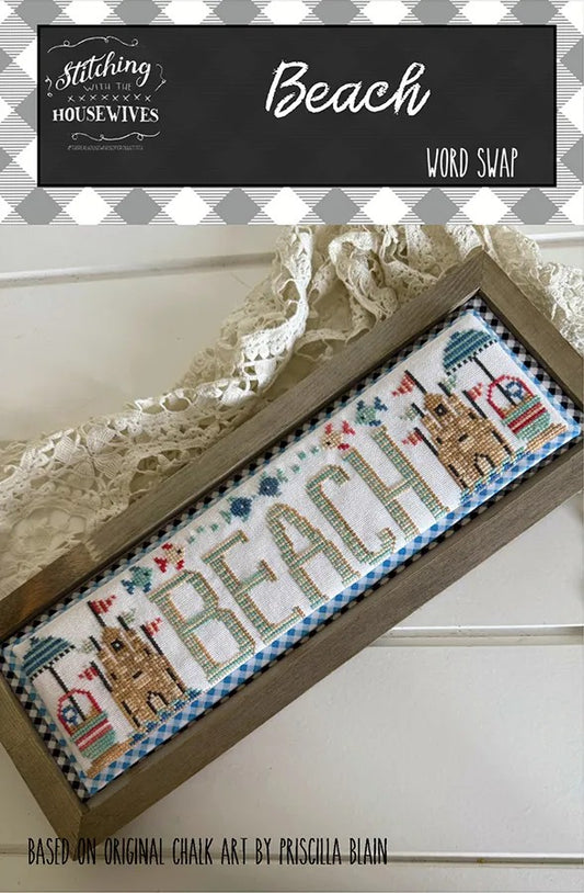 Beach Word Swap by Stitching with the Housewives - Cross Stitch Paper Pattern
