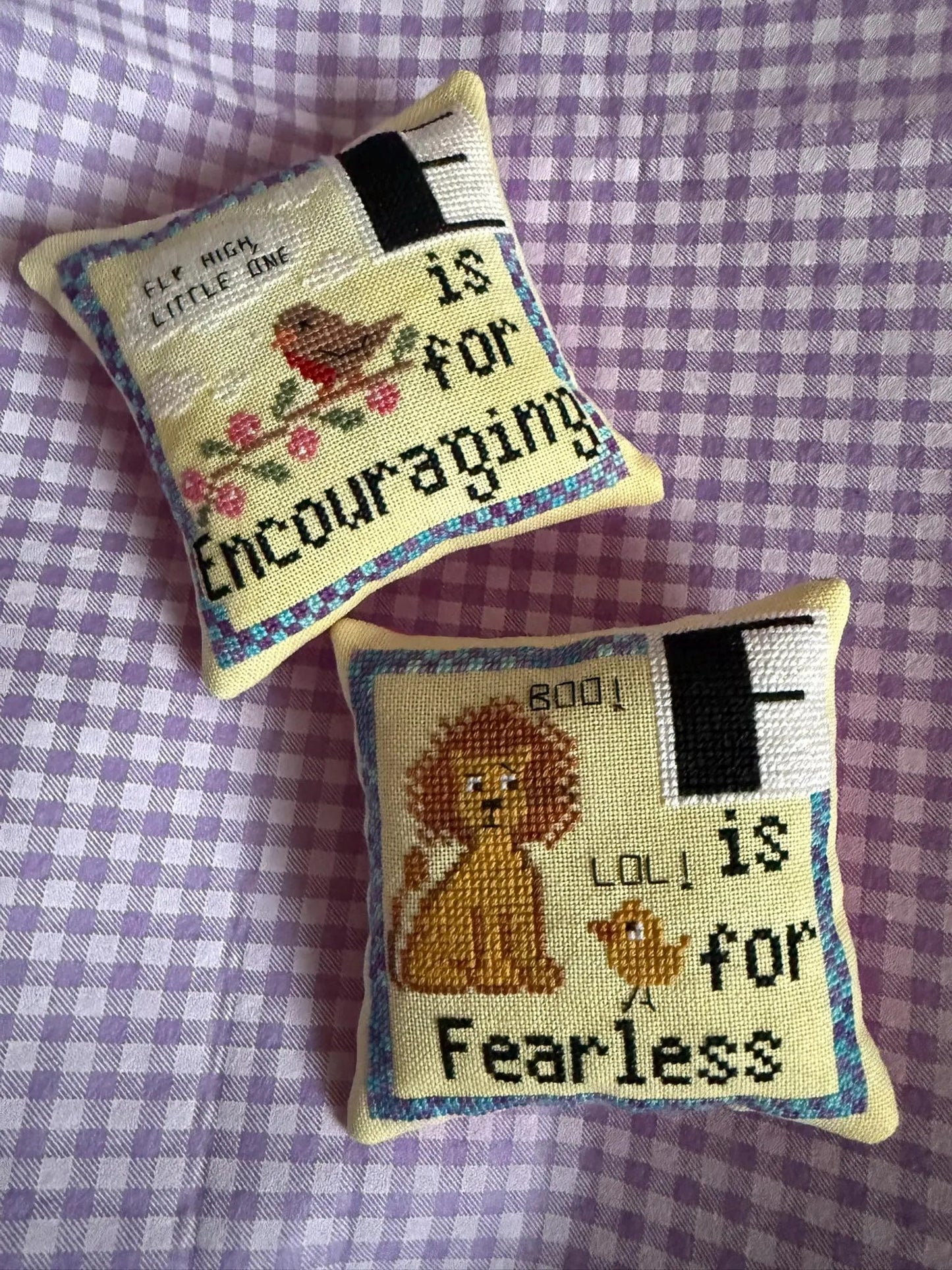 Positivity Alphabet (E-F) - Cross Stitch Paper Pattern