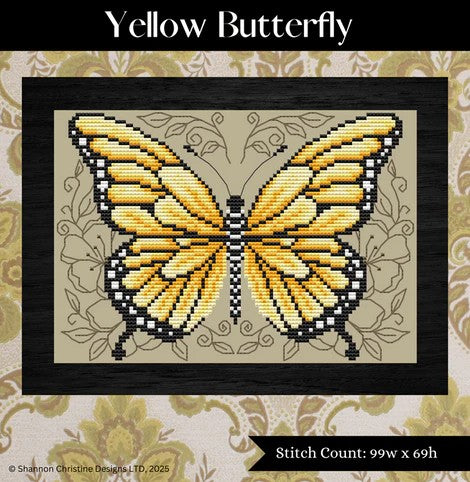 Yellow Butterfly - Cross Stitch Paper Pattern