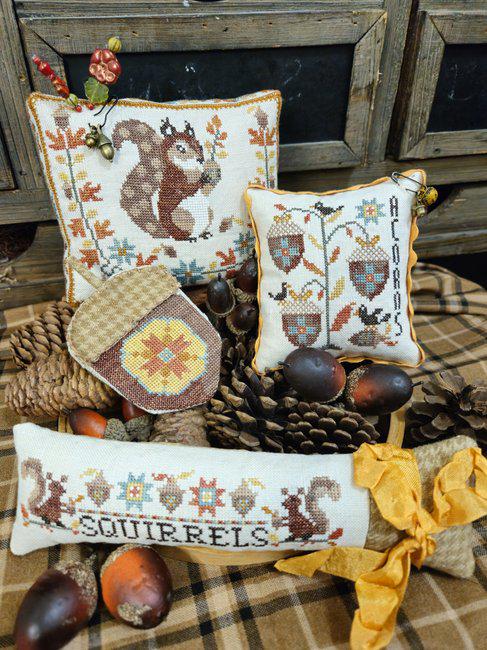 Acorn Thieves by Quaint Rose Needlearts - Cross Stitch Paper Pattern