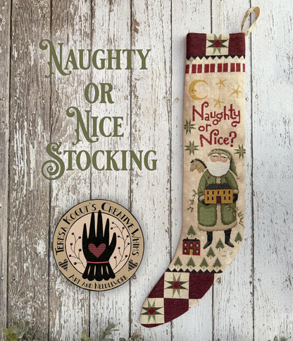 Naughty or Nice Stocking by Teresa Kogut - Cross Stitch Paper Pattern