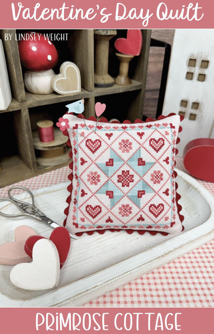Valentine's Day Quilt by Primrose Cottage Stitches  - Cross Stitch Paper Pattern