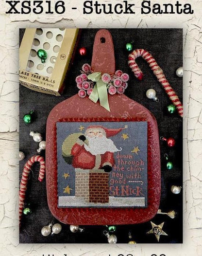 Stuck Santa by Teresa Kogut - Cross Stitch Paper Pattern