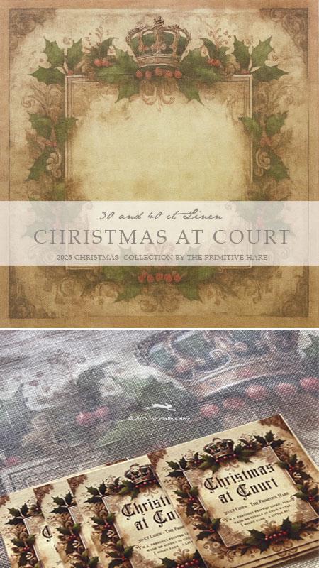 30 count Christmas at Court Linen by The Primitive Hare