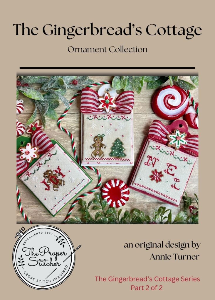 The Gingerbread's Cottage Ornament Collection by The Proper Stitcher - Cross Stitch Paper Pattern