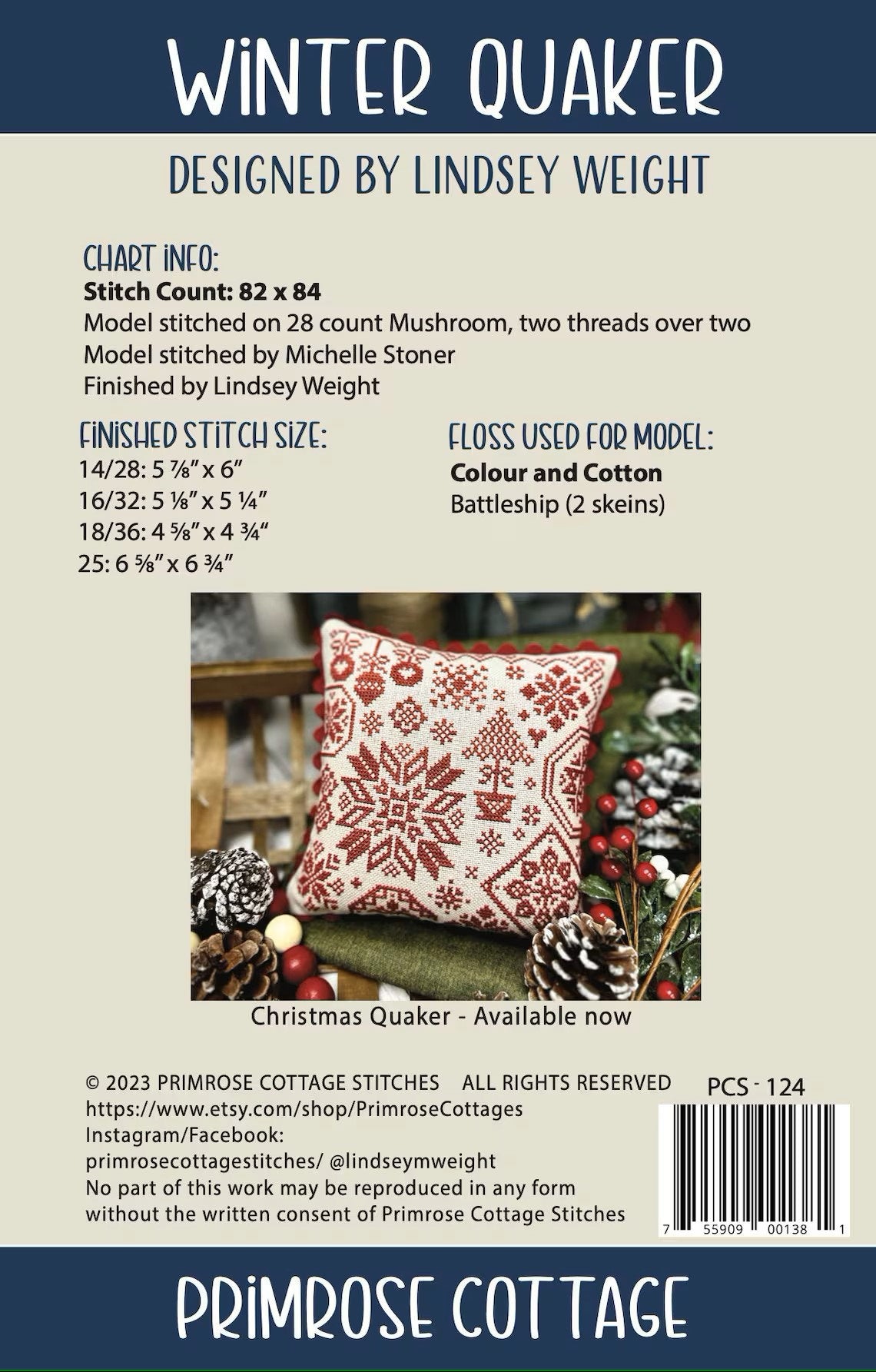 Winter Quaker - Cross Stitch Paper Pattern