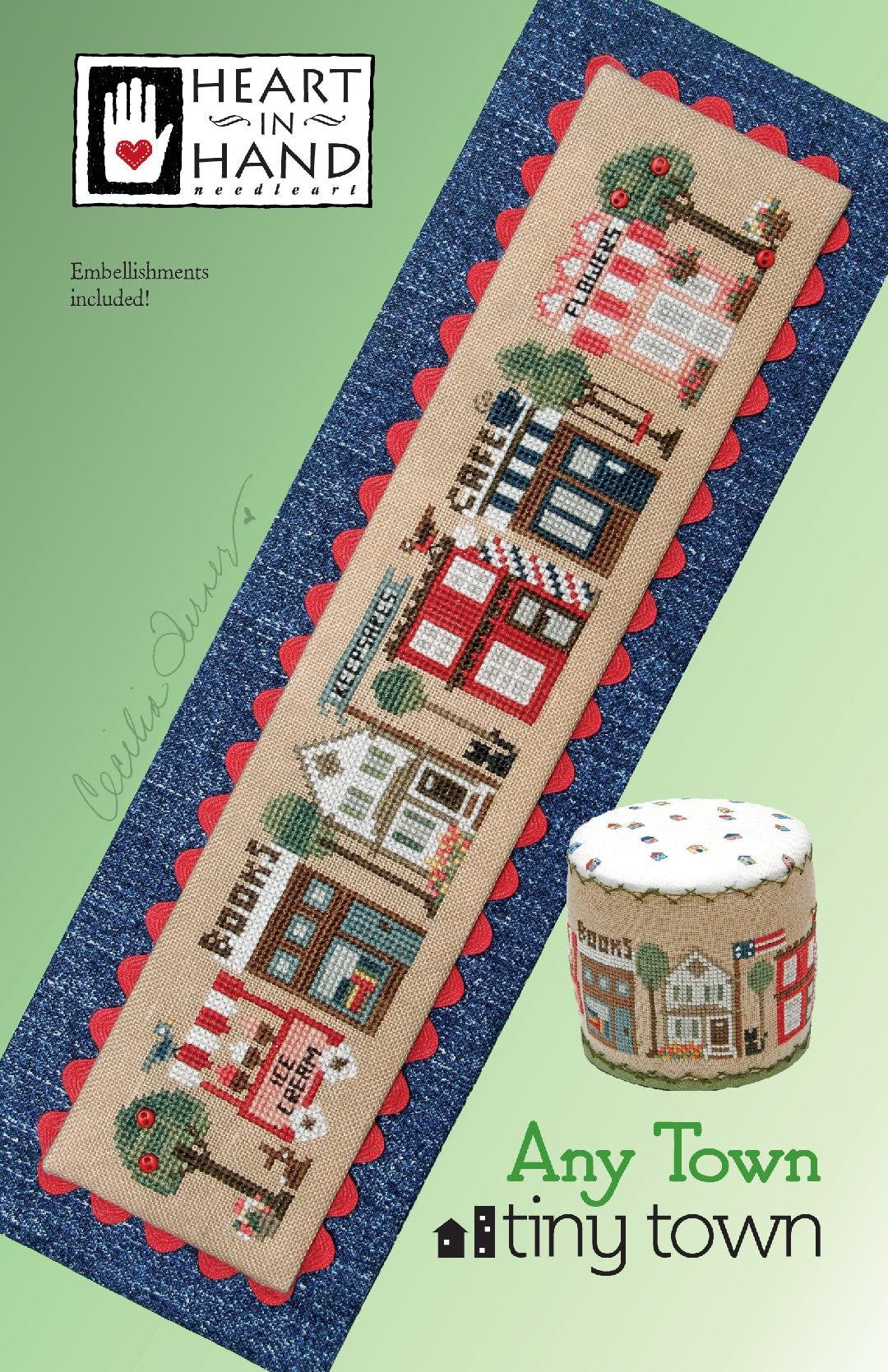 Any Town Tiny Town by Heart in Hand Needleart - Cross Stitch Paper Pattern