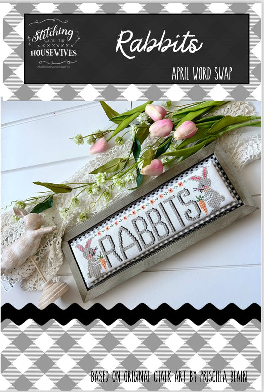 Rabbits Word Swap by Stitching with the Housewives - Cross Stitch Paper Pattern