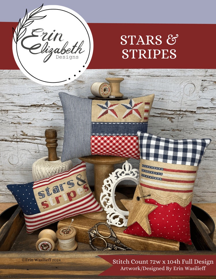 Stars & Stripes by Erin Elizabeth Designs - Cross Stitch Paper Pattern