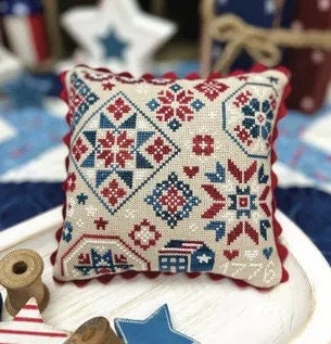 Patriotic Quaker by Primrose Cottage Stitches - Cross Stitch Paper Pattern