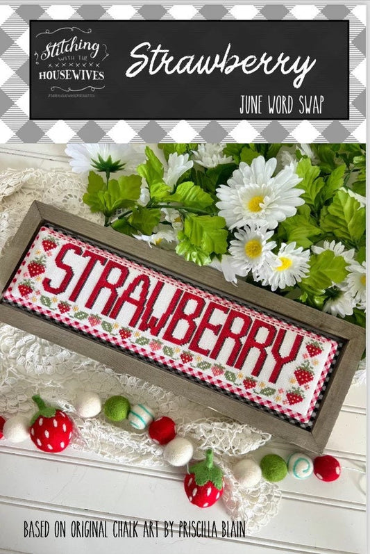 Strawberry Word Swap by Stitching with the Housewives - Cross Stitch Paper Pattern