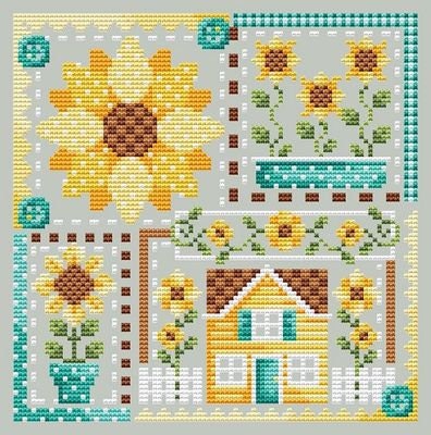 Sunflower Patchwork - Cross Stitch Paper Pattern
