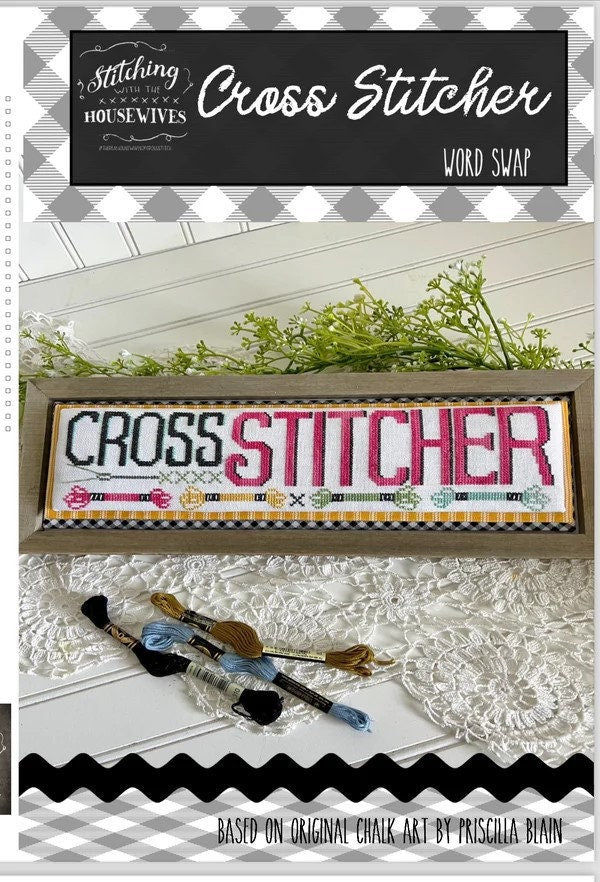 Cross Stitcher Word Swap by Stitching with the Housewives - Cross Stitch Paper Pattern