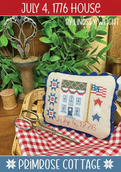 July 4, 1776 House by Primrose Cottage Stitches - Cross Stitch Paper Pattern