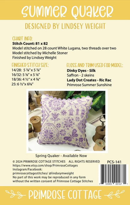 Summer Quaker by Primrose Cottage Stitches - Cross Stitch Paper Pattern