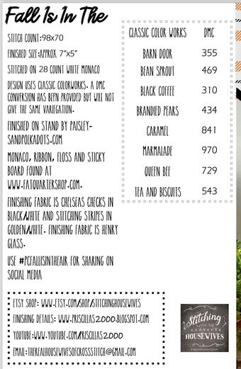 Fall Is In The Air by Stitching with the Housewives - Cross Stitch Paper Pattern