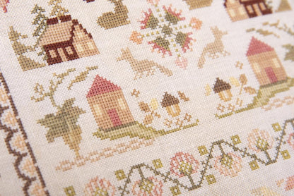 Autumn Band Sampler by Samplers and Primitives - Cross Stitch Paper Pattern