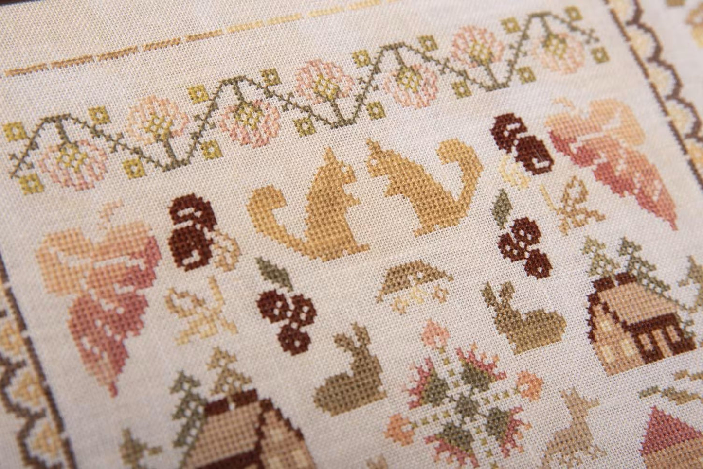 Autumn Band Sampler by Samplers and Primitives - Cross Stitch Paper Pattern