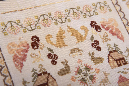 Autumn Band Sampler by Samplers and Primitives - Cross Stitch Paper Pattern
