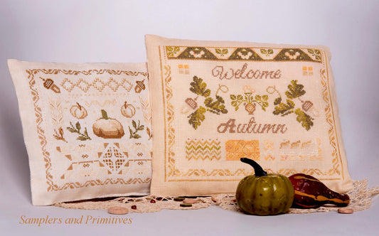 Welcome Autumn by Samplers and Primitives - Cross Stitch Paper Pattern