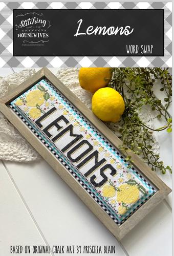 Lemons Word Swap by Stitching with the Housewives - Cross Stitch Paper Pattern