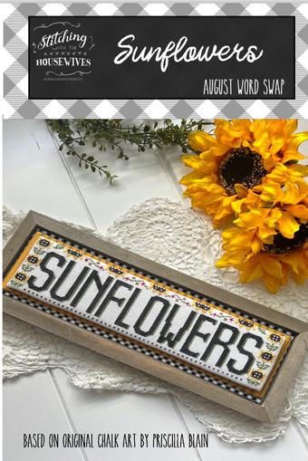 Sunflowers Word Swap by Stitching with the Housewives - Cross Stitch Paper Pattern