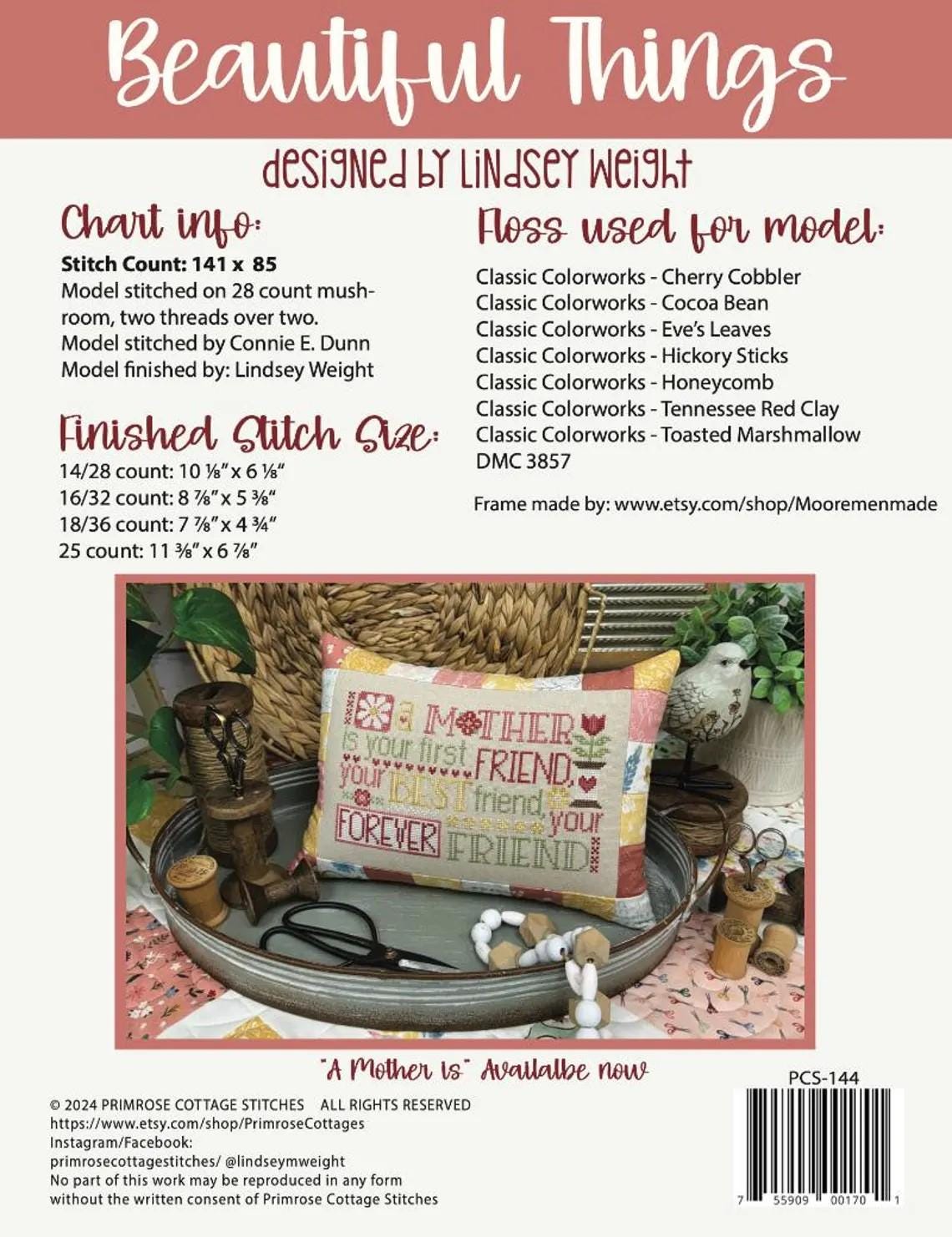 Beautiful Things by Primrose Cottage Stitches - Cross Stitch Paper Pattern