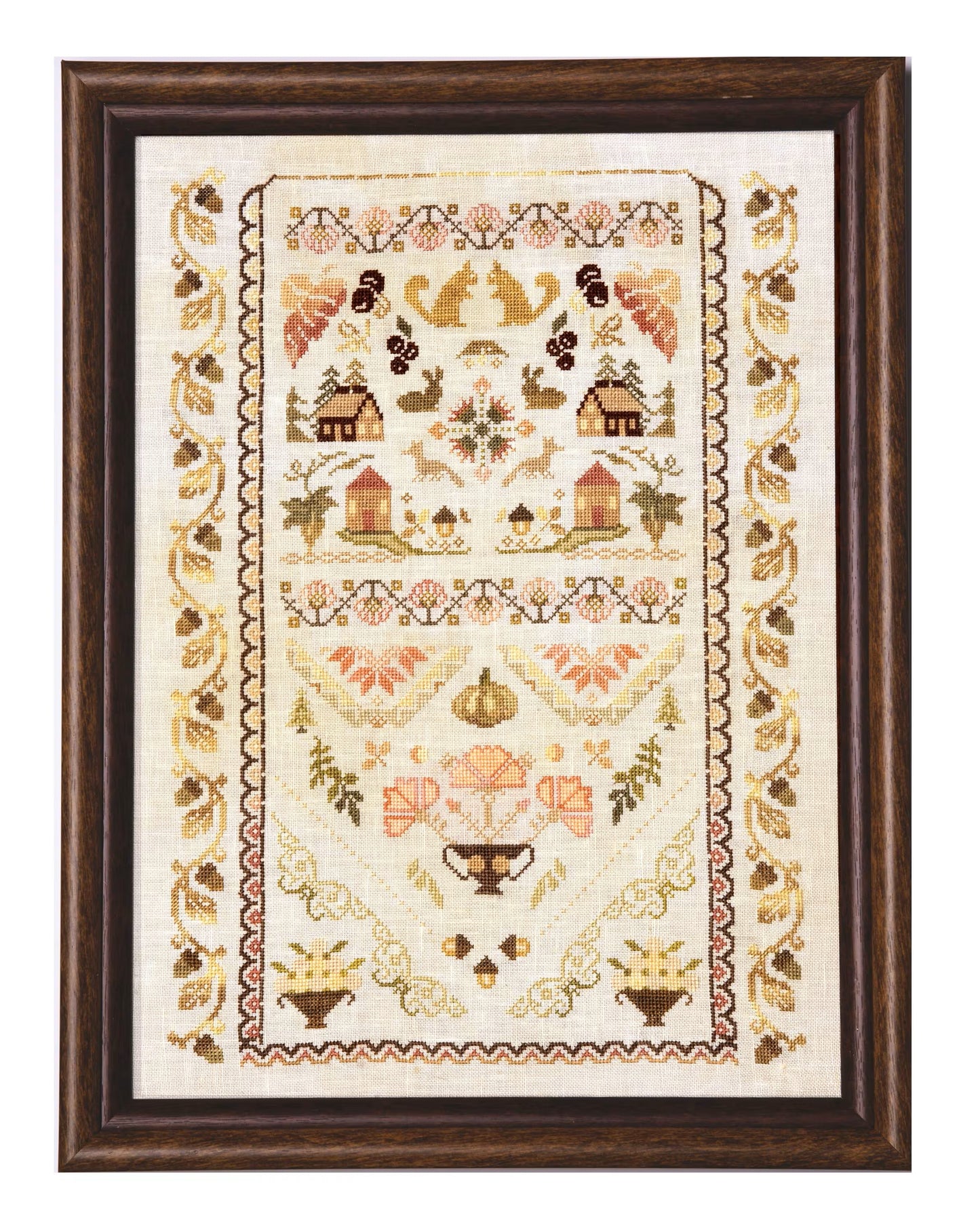 Autumn Band Sampler by Samplers and Primitives - Cross Stitch Paper Pattern