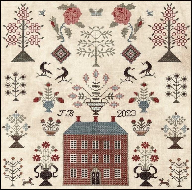 Red Manor Sampler by The Scarlett House - Cross Stitch Paper Pattern