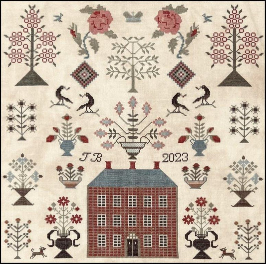 Red Manor Sampler - Cross Stitch Paper Pattern