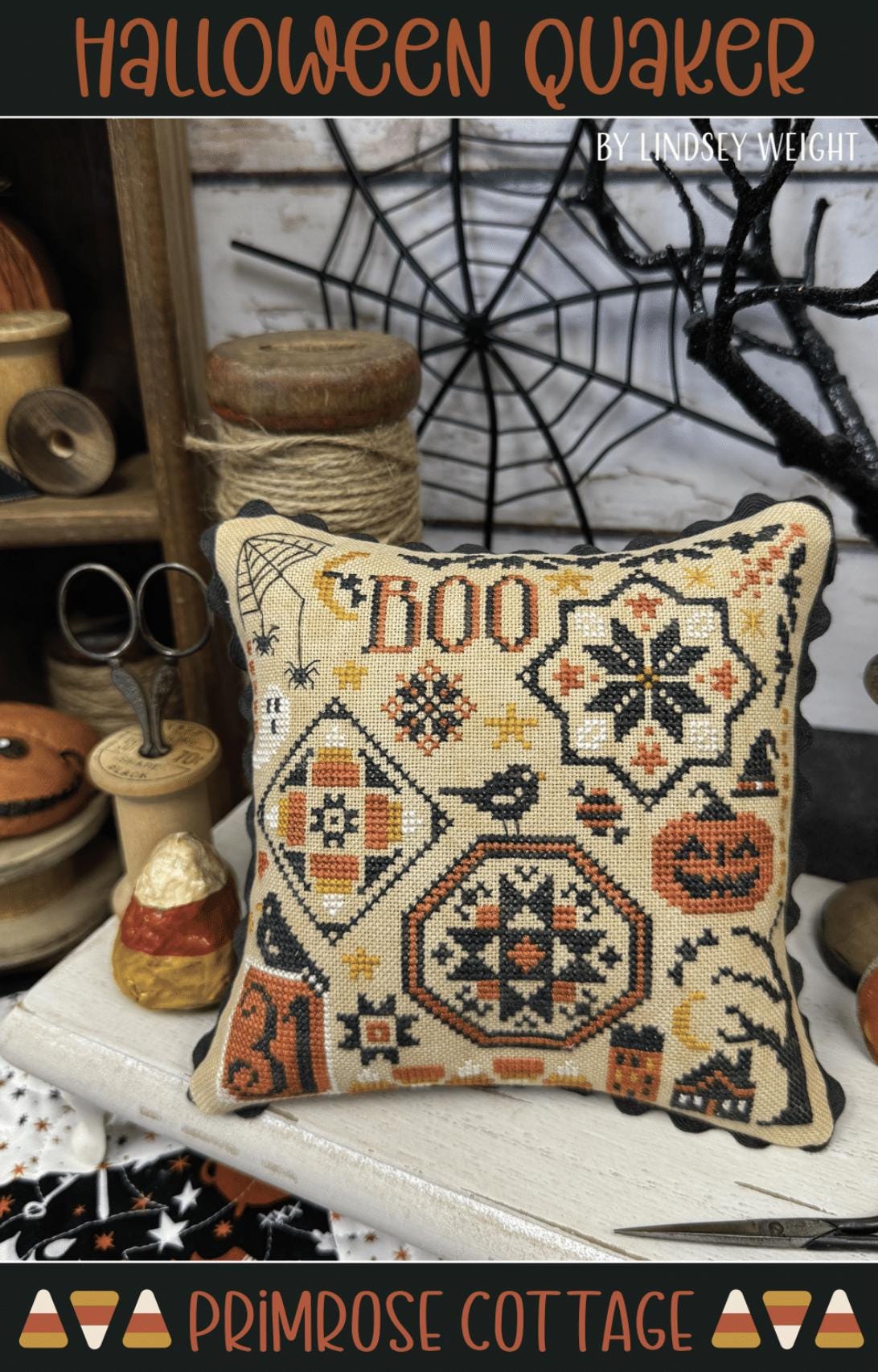 Halloween Quaker by Primrose Cottage Stitches - Cross Stitch Paper Pattern