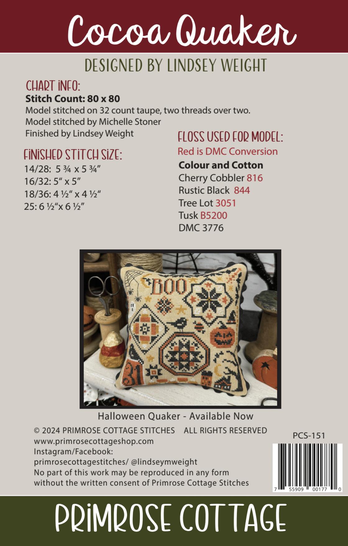 Cocoa Quaker by Primrose Cottage Stitches - Cross Stitch Paper Pattern
