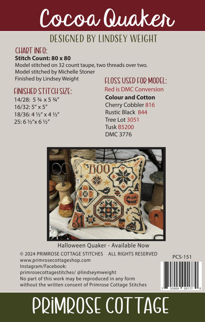 Cocoa Quaker by Primrose Cottage Stitches - Cross Stitch Paper Pattern