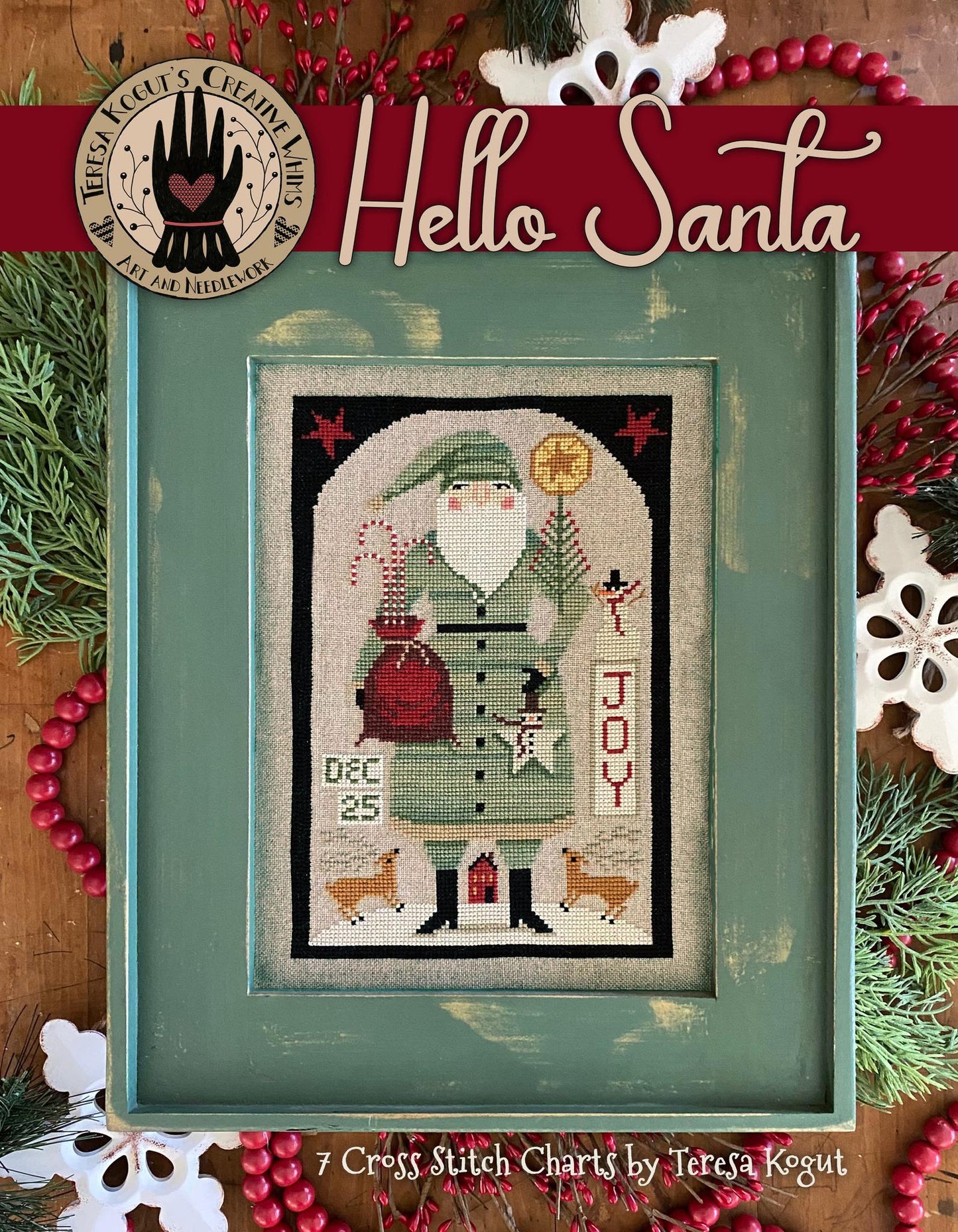 Hello Santa Booklet by Teresa Kogut - Booklet of Cross Stitch Paper Patterns