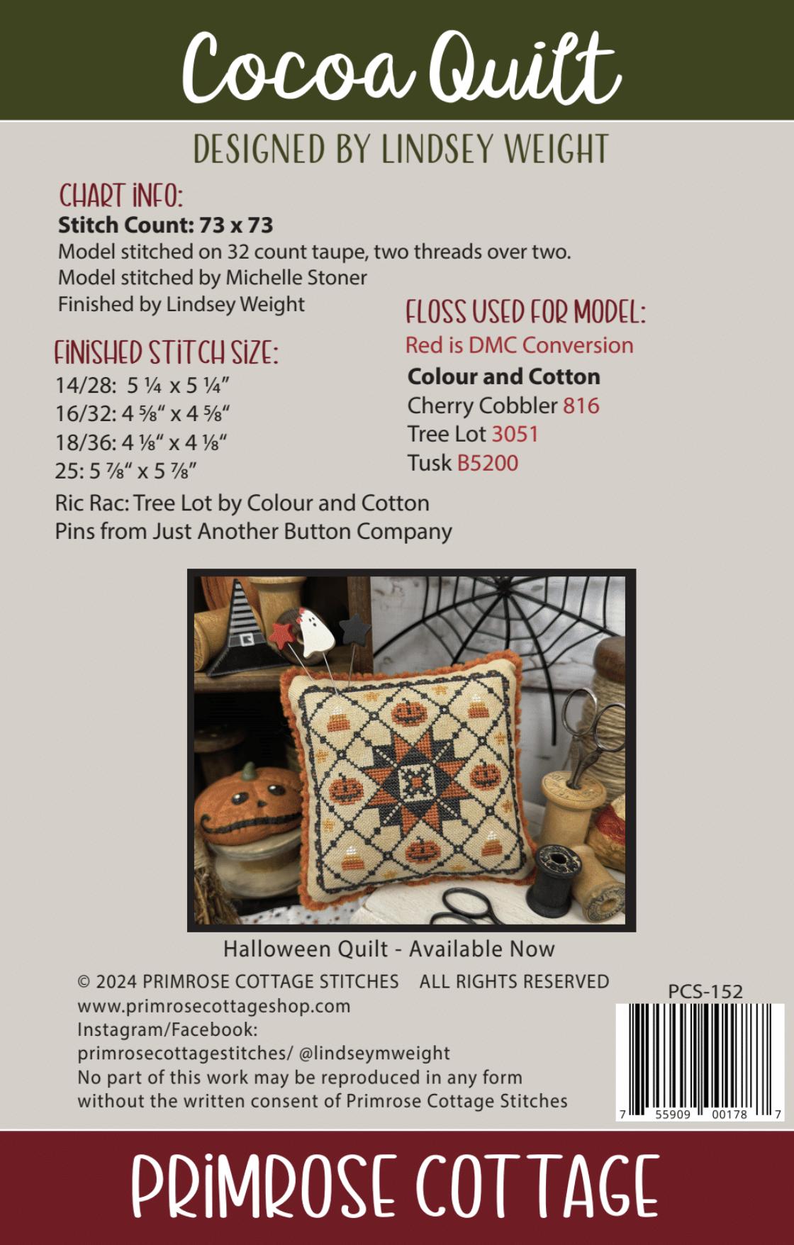 Cocoa Quilt by Primrose Cottage Stitches - Cross Stitch Paper Pattern