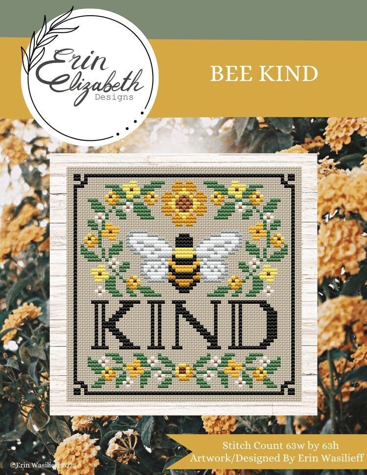 Bee Kind by Erin Elizabeth Designs - Cross Stitch Paper Pattern