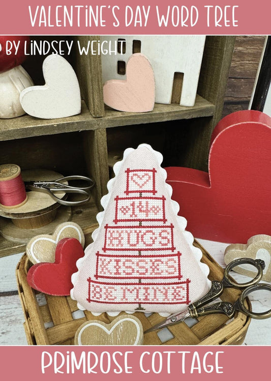 Valentine's Day Word Tree by Primrose Cottage Stitches - Cross Stitch Paper Pattern