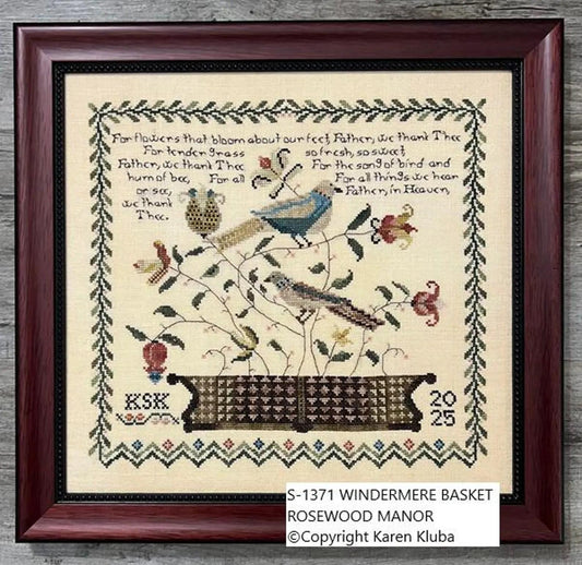 Windermere Basket by Rosewood Manor - Cross Stitch Paper Pattern