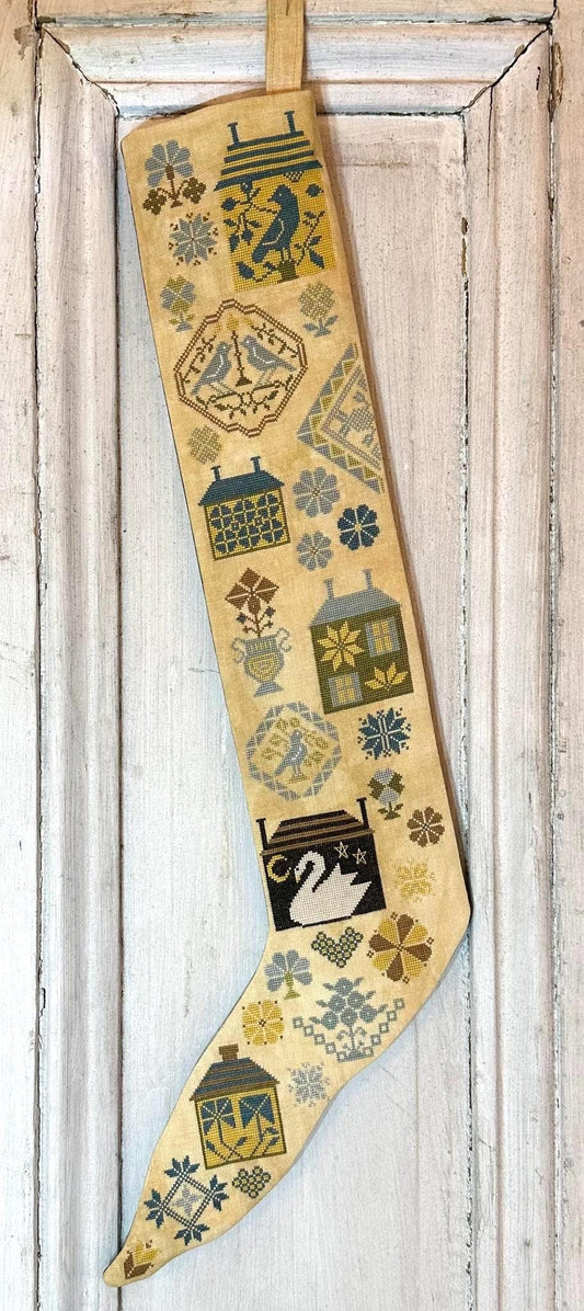 Quaker House Stocking and Sampler - Cross Stitch Paper Pattern
